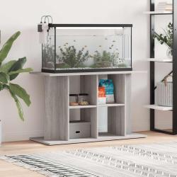 Support pour aquarium gris 100x40x60cm bois d'ing&eacute;nierie