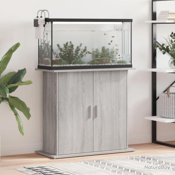 Support pour aquarium gris 81x36x73 cm bois d'ing�nierie
