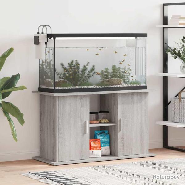 Support pour aquarium gris 101x41x58cm bois d'ing�nierie