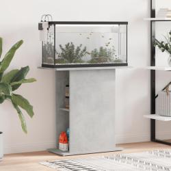 Support pour aquarium gris b&eacute;ton 75x36x72,5cm bois d'ing&eacute;nierie