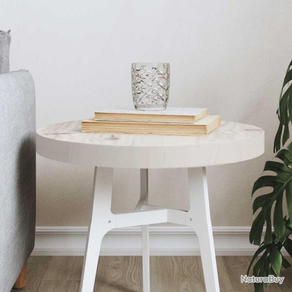 Dessus de table rond blanc �40x3 cm bois de pin massif