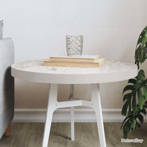Dessus de table rond blanc �50x3 cm bois de pin massif
