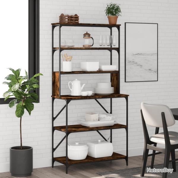 Support de boulanger � 6 niveaux ch�ne fum� 90x40x180 cm