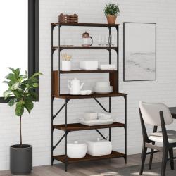 Support de boulanger &agrave; 6 niveaux ch&ecirc;ne marron 90x40x180 cm