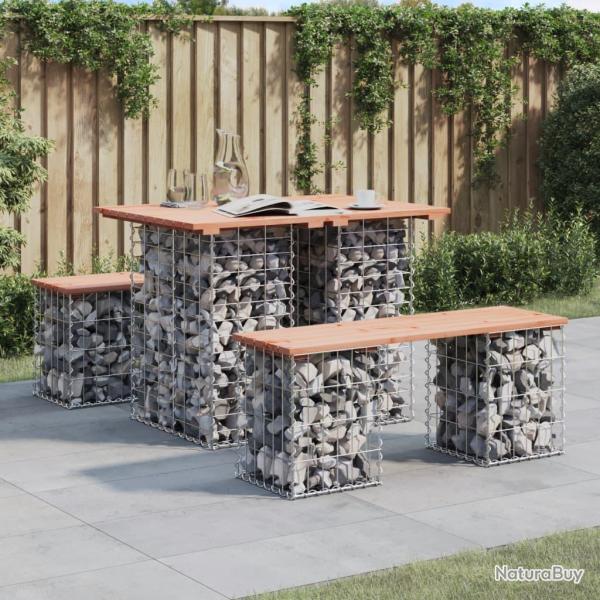 Table de Gabion Design 100x70x72 cm Bois massif Douglas