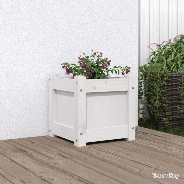 Jardini�re blanc 31x31x31 cm bois de pin massif