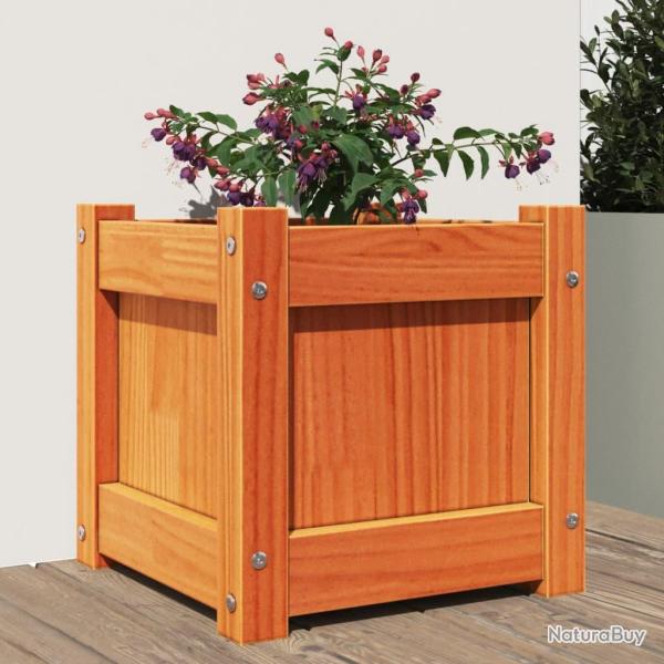 Jardini�re cire marron 31x31x31 cm bois de pin massif