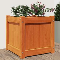 Jardini&egrave;re cire marron 40x40x40 cm bois de pin massif
