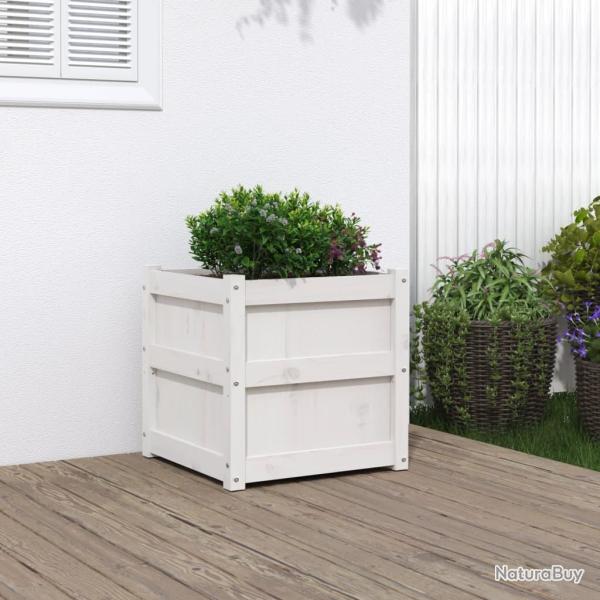 Jardini�re blanc 50x50x50 cm bois de pin massif