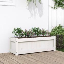 Jardini&egrave;re blanc 90x31x31 cm bois massif de pin
