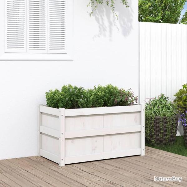 Jardini�re blanc 90x50x50 cm bois de pin massif