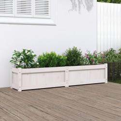 Jardini&egrave;re blanc 150x31x31 cm bois massif de pin