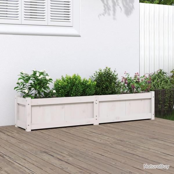 Jardini�re blanc 150x31x31 cm bois massif de pin