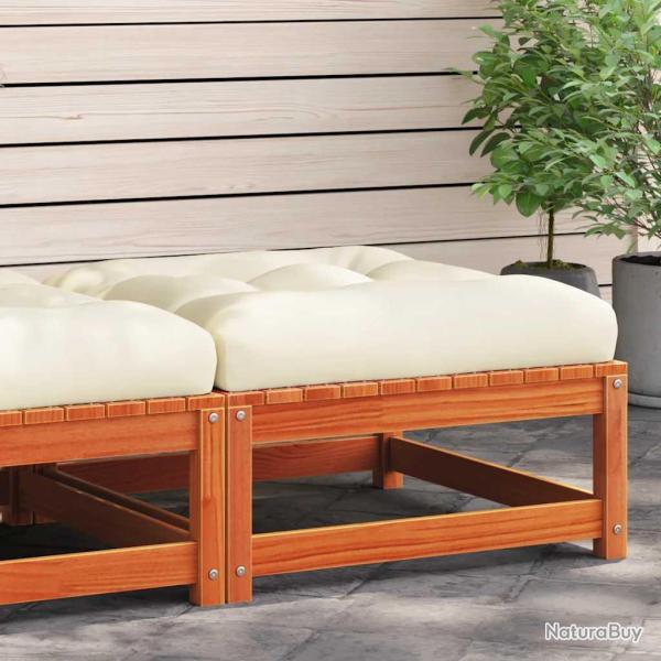 Repose-pied de avec coussin bois massif de pin