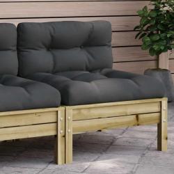 Canap&eacute; de sans accoudoirs et coussins bois pin impr&eacute;gn&eacute;