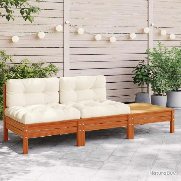 Canap� de avec coussins et repose-pied 2 places