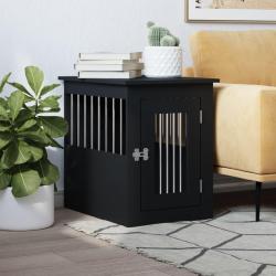 Meuble de cage pour chiens noir 45x62x59 cm bois d'ing&eacute;nierie