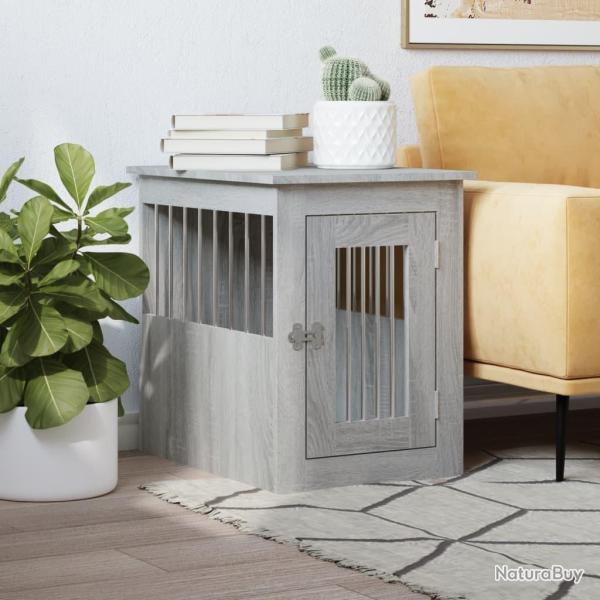 Meuble de cage pour chiens gris 45x62x59 cm