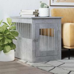 Meuble de cage pour chiens gris b&eacute;ton 55x75x65 cm