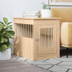 Meuble de cage pour chiens ch&ecirc;ne 55x80x68 cm