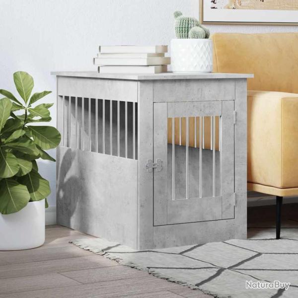 Meuble de cage pour chiens gris b�ton 55x80x68 cm