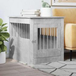 Meuble de cage pour chiens gris b&eacute;ton 64,5x80x71 cm