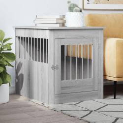 Meuble de cage pour chiens gris 64,5x80x71 cm