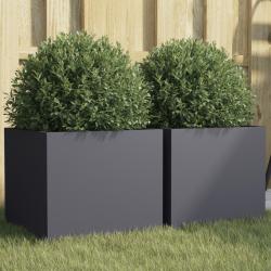Jardini&egrave;res 2 pcs anthracite 32x30x29 cm acier