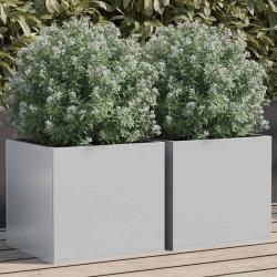 Jardini&egrave;res 2 pcs argent&eacute; 32x30x29 cm acier galvanis&eacute;