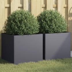 Jardini&egrave;res 2 pcs anthracite 42x40x39 cm acier