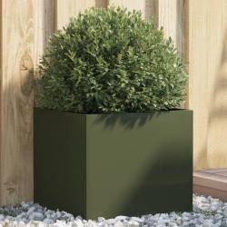 Jardini&egrave;re vert olive 42x40x39 cm acier