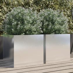 Jardini&egrave;res 2 pcs argent&eacute; 42x40x39 cm acier inoxydable