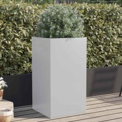 Jardini&egrave;re argent&eacute; 42x38x75 cm acier galvanis&eacute;