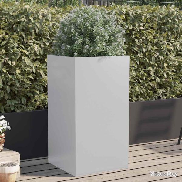 Jardini�re argent� 42x38x75 cm acier galvanis�