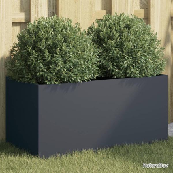 Jardini�re en acier anthracite pour le jardin, 62 � 30 � 29 cm