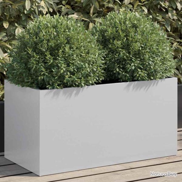 Jardini�re en acier galvanis� argent�e pour le jardin, 62 � 30 � 29 cm