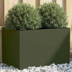Jardini&egrave;re vert olive 62x40x39 cm acier