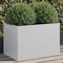 Jardini&egrave;re argent&eacute; 62x40x39 cm acier galvanis&eacute;