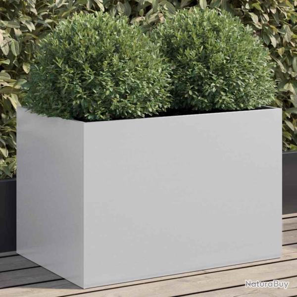 Jardini�re argent� 62x40x39 cm acier galvanis�