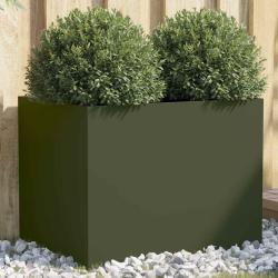 Jardini&egrave;re vert olive 62x47x46 cm acier
