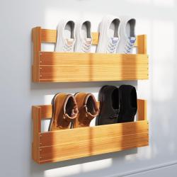 &Eacute;tag&egrave;res &agrave; chaussures murales 2 pcs cire marron 59x8,5x23,5 cm