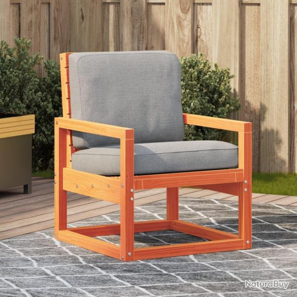 Chaise de cire marron 57,5x63x76 cm bois de pin massif