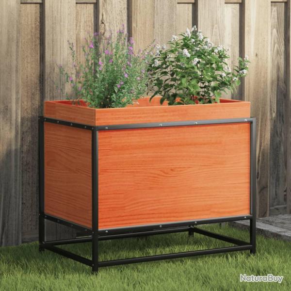 Jardini�re cire marron 60x40x50 cm bois de pin massif