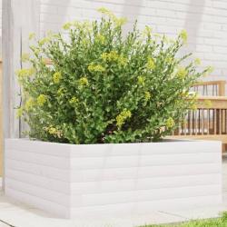 Jardini&egrave;re blanc 60x60x23 cm bois de pin massif