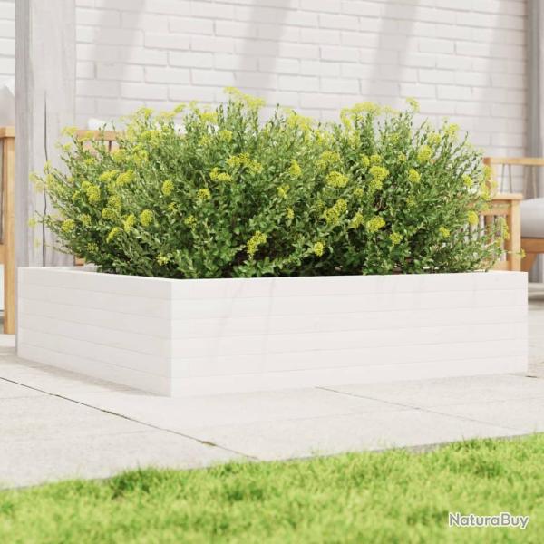 Jardini�re blanc 90x90x23 cm bois de pin massif