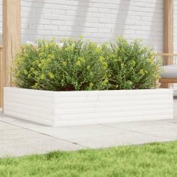 Jardini&egrave;re blanc 100x100x23 cm bois de pin massif