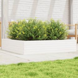 Jardini&egrave;re blanc 110x110x23 cm bois de pin massif