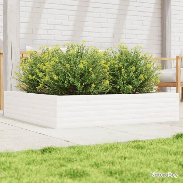 Jardini�re blanc 110x110x23 cm bois de pin massif