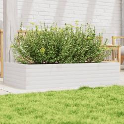 Jardini&egrave;re blanc 110x60x23 cm bois de pin massif