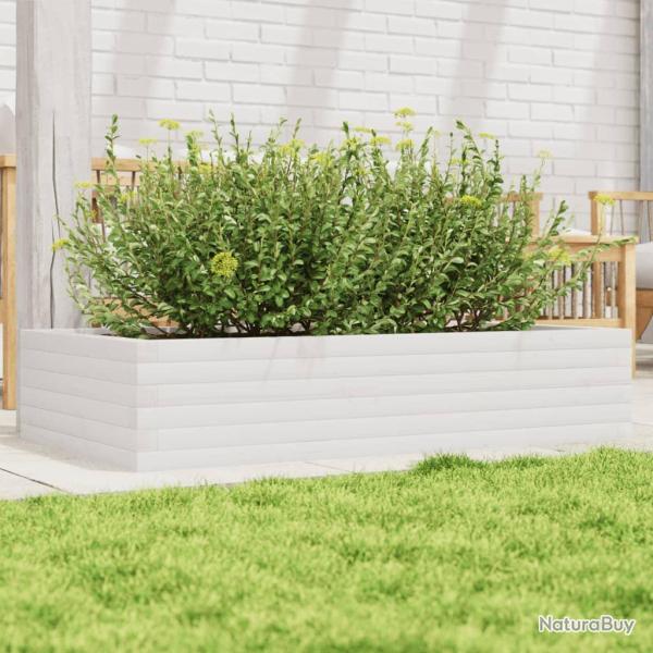 Jardini�re blanc 110x60x23 cm bois de pin massif
